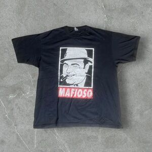 Vintage Scarface‎ Shirt Mens XL Black Mafia Boss 90s Y2K Mafiaso Rare Big Print